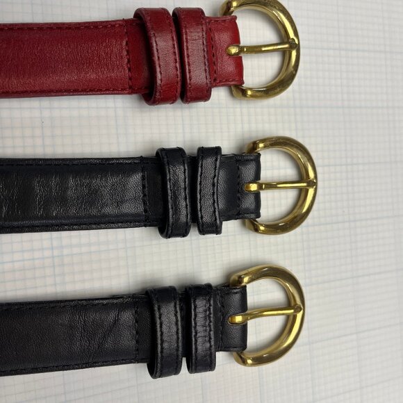 Trio of Vintage Coach Belts - Size Large in Red, Navy & Black - Picture 1 of 4